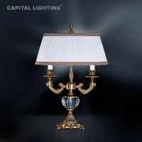 Настольная лампа 040-01.52/13124/2М c абажуром и хрусталем РАСПУТИН