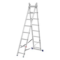 Лестница, 2 х 8 ступеней, алюминиевая, двухсекционная, Сибртех