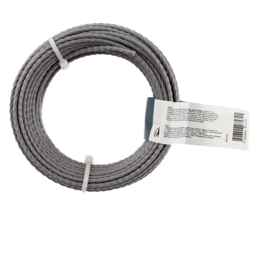 Леска для триммера квадратная витая, армированная алюминием, 2.4 мм х 10 м, Сибртех