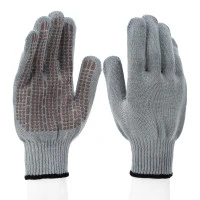 Перчатки трикотажные, акрил, ПВХ гель, "Протектор", серая туча, оверлок Сибртех