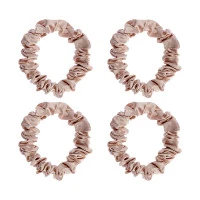Набор из 4 шелковых резинок для волос цвета пыльной розы из коллекции essential