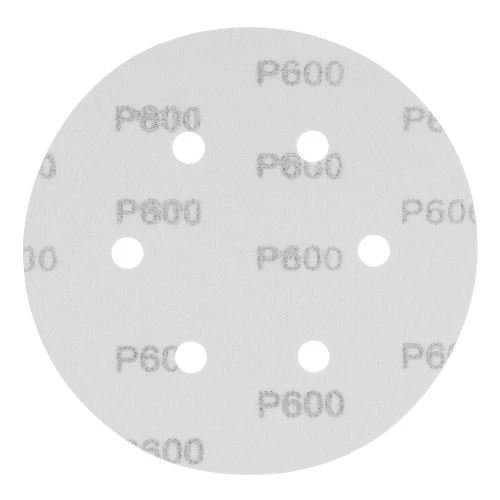 Круг абразивный на ворсовой подложке под "липучку", перфорированный, P 600, 150 мм, 5 шт Matrix