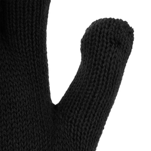 Перчатки трикотажные, акрил, двойные, черный, двойная манжета Сибртех