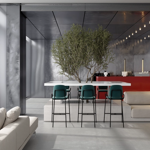 Стул барный ror, 2 frame, велюр, черный/зеленый