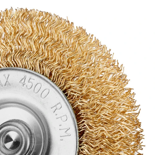 Щетка для дрели, 75 мм, плоская со шпилькой, латунированная витая проволока Matrix