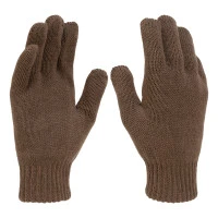 Перчатки трикотажные, акрил, двойные, коричневый, двойная манжета Сибртех