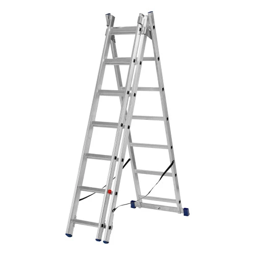 Лестница, 3 х 7 ступеней, алюминиевая, трехсекционная, Сибртех