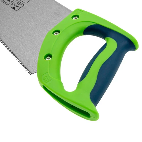 Ножовка по дереву "Зубец", 450 мм, 11 TPI, зуб 2D, каленый зуб, 2-х компонентная рукоятка Сибртех