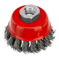 Щетка для УШМ, 65 мм, М14, "чашка", крученая проволока 0.5 мм Matrix