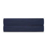 Простыня на резинке из сатина темно-синего цвета из коллекции essential, 180х200х30 см