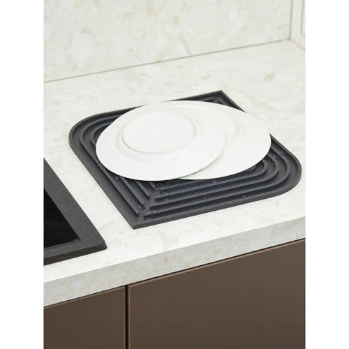 Коврик для сушки посуды dry flex, 34,5х31,5 см, темно-серый