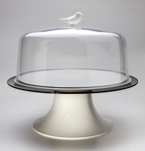 Тортовница sparrow, белый декор