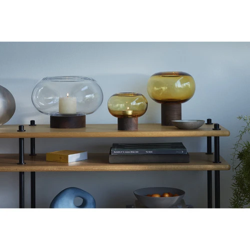 Ваза oblate, 21,5 см, янтарь/орех