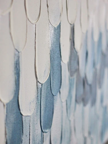 Панно декоративное с ручной росписью by feel, 140х70 см, серо-голубое