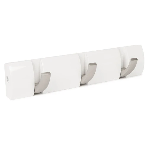 Вешалка настенная flip, 30,5 см, белая, 3 крючка