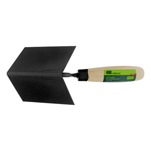 Кельма угловая, 110 х 75 х 75 мм, стальная, для внутренних углов, буковая ручка Сибртех