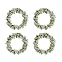 Набор из 4 шелковых резинок для волос мятного цвета из коллекции essential