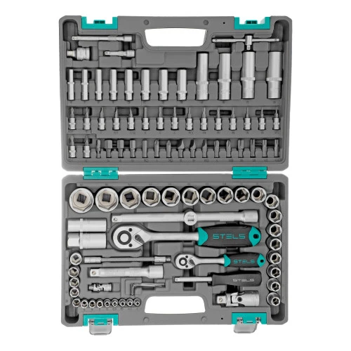 Набор инструментов, 1/2", 1/4", CrV, пластиковый кейс 94 предмета Stels