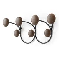 Вешалка настенная dotsy, черная/орех