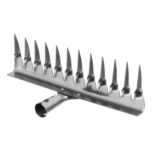 Грабли, нержавеющая сталь, 290 мм, 12 витых зубьев, без черенка, Сибртех