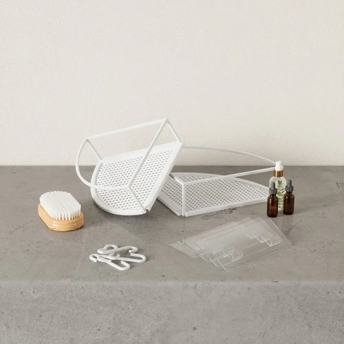 Набор из 2-х угловых полок для ванной cubiko, белые