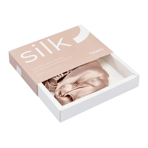 Повязка для волос из натурального шелка цвета пыльной розы из коллекции essential