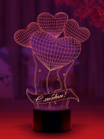 3D светильник  Светильник "Шарики сердечки c лентой"