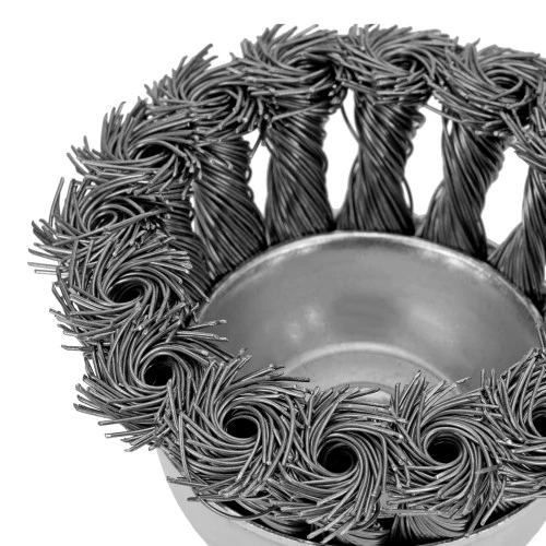 Щетка для дрели, 65 мм, "чашка" со шпилькой, крученая металлическая проволока Matrix