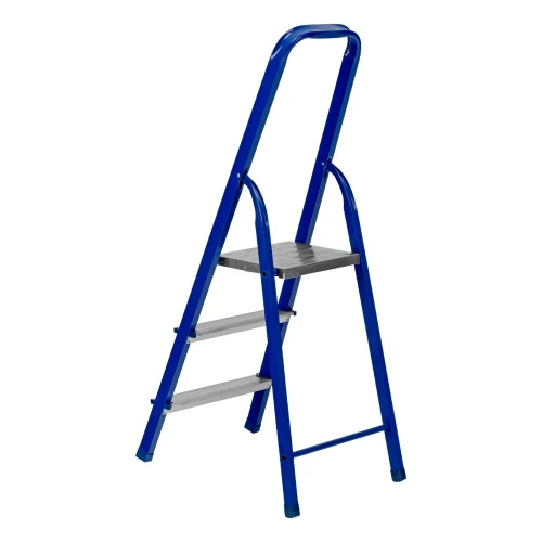 Стремянка, 3 ступени, стальной профиль, алюминиевые ступени Сибртех