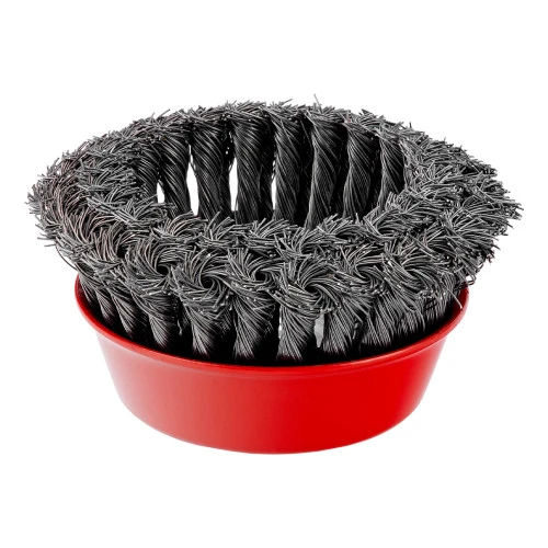 Щетка для УШМ, 125 мм, М14, "чашка", двухрядная, крученая проволока 0.5 мм Matrix