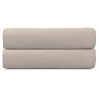Простыня на резинке из премиального сатина бежевого цвета из коллекции essential, 160х200х30 см