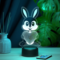 3D светильник  Светильник "Зайчик "Люблю тебя""
