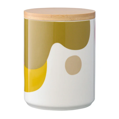 Банка для хранения горчичного цвета с авторским принтом из коллекции freak fruit, 1,25л