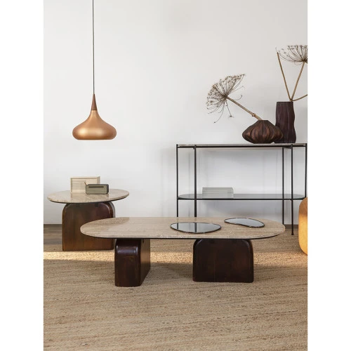 Столик журнальный torhill, 120х50 см, бежевый/орех