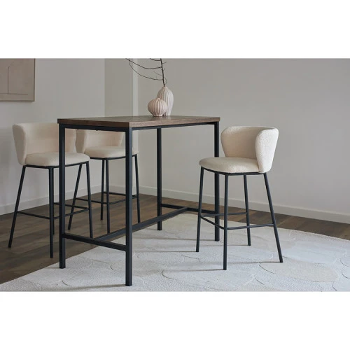 Стул барный foggy, букле, молочный