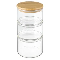 Набор из 3 банок для хранения eco store с крышками из бамбука