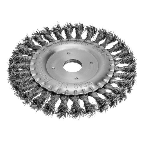 Щетка для УШМ 150 мм, посадка 22.2 мм, плоская, крученая проволока 0.5 мм Matrix