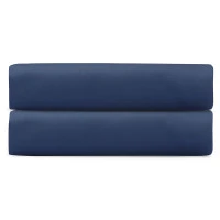 Простыня на резинке из премиального сатина темно-синего цвета из коллекции essential, 200х200х30 см
