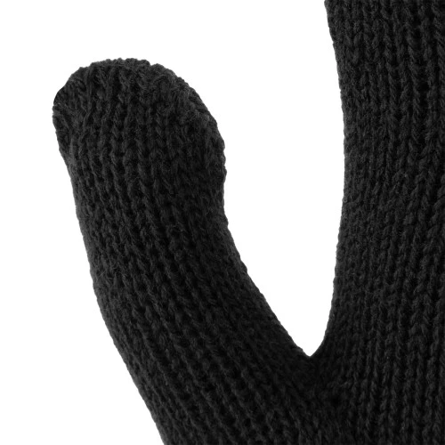 Перчатки трикотажные, акрил, двойные, черный, двойная манжета Сибртех