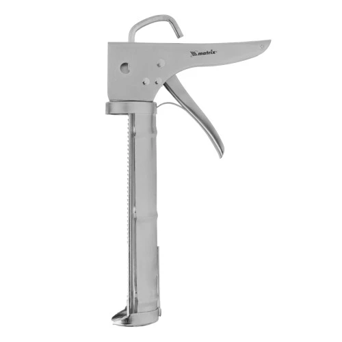 Пистолет для герметика, 310 мл, "полуоткрытый", хромированный, зубчатый шток 7 мм Matrix