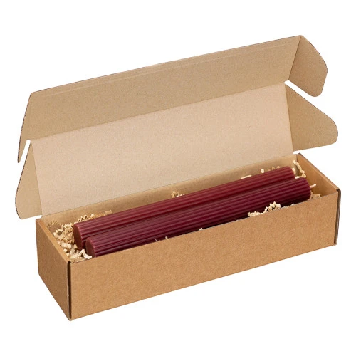 Набор из двух свечей бордового цвета из коллекции edge, 24,5 см