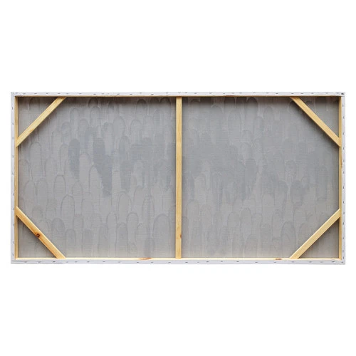 Панно декоративное с ручной росписью by feel, 140х70 см, серо-голубое