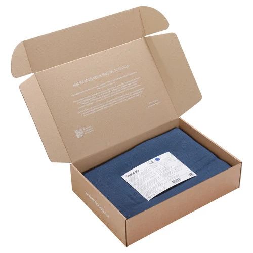 Скатерть из стираного льна синего цвета из коллекции essential, 170х170 см