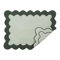 Салфетка под приборы с контрастным кантом зеленого цвета из коллекции trendy ruffles, 35х45 см