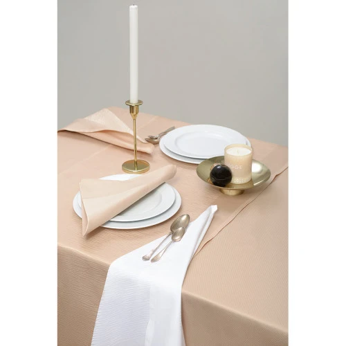 Скатерть бежевого цвета с фактурным жаккардовым рисунком из хлопка из коллекции essential, 180х180 см