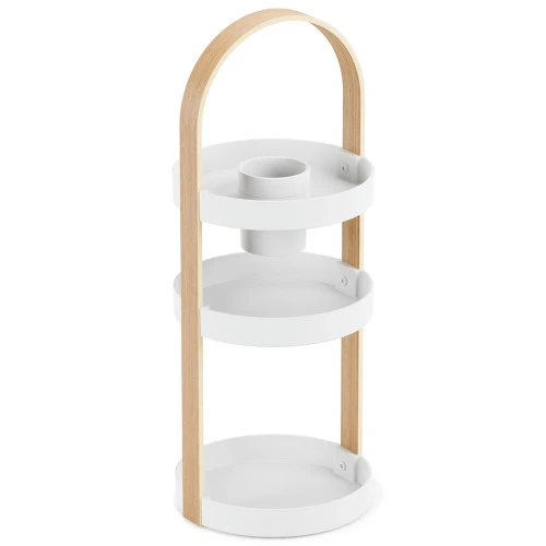 Полка-органайзер bellwood, белая/натуральное дерево