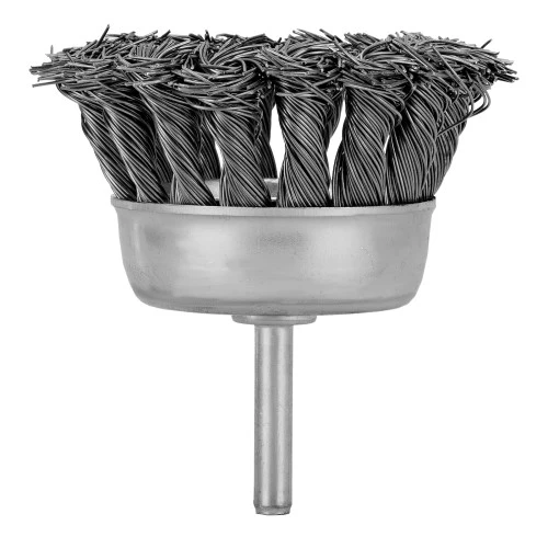 Щетка для дрели, 65 мм, "чашка" со шпилькой, крученая металлическая проволока Matrix