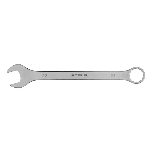 Ключ комбинированный, 22 мм, CrV, матовый хром Stels