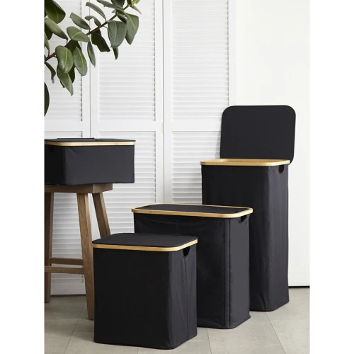 Корзина для белья neat low, 40x33x20 см, черная