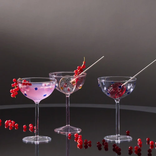 Креманка pom-pon, 225 мл, прозрачная/синяя